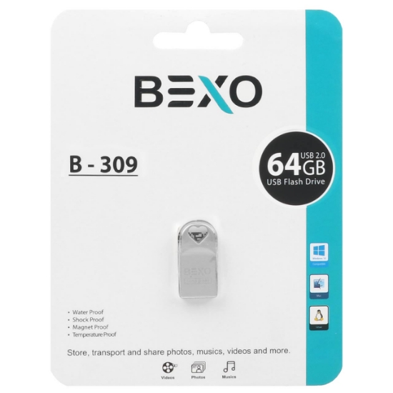 تصویر فلش مموری بکسو مدل B-309 USB2.0 ظرفیت 64 گیگابایت