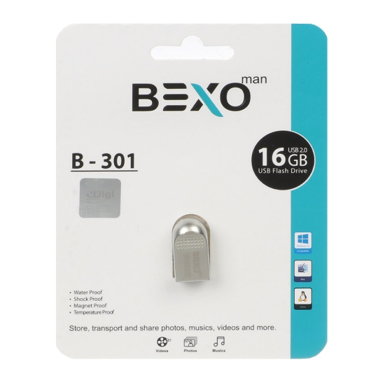 تصویر فلش مموری بکسو مدل B-301 USB2.0 ظرفیت 16 گیگابایت