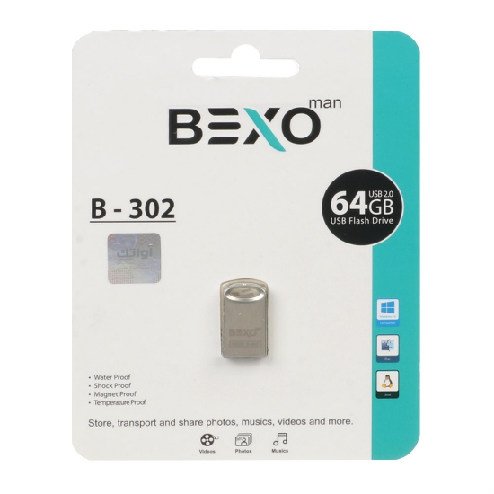 تصویر فلش مموری بکسو مدل B-302 USB2.0 ظرفیت 64 گیگابایت