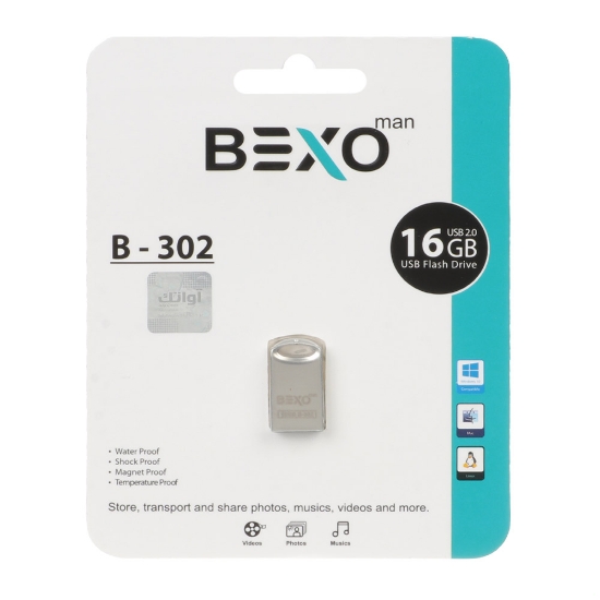 تصویر فلش مموری بکسو مدل B-302 USB2.0 ظرفیت 16 گیگابایت