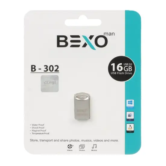 تصویر فلش مموری بکسو مدل B-302 USB2.0 ظرفیت 16 گیگابایت