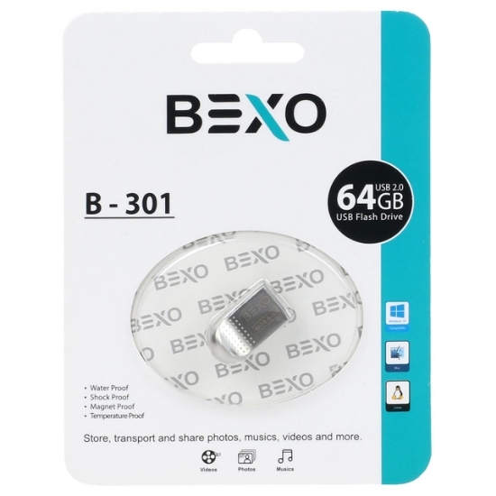 تصویر فلش مموری بکسو مدل B-301 USB2.0 ظرفیت 64 گیگابایت