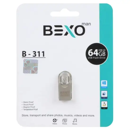 تصویر فلش مموری بکسو مدل B-311 USB2.0 ظرفیت 64 گیگابایت