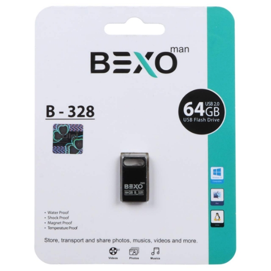 تصویر فلش مموری بکسو مدل B-328 USB2.0 ظرفیت 64 گیگابایت