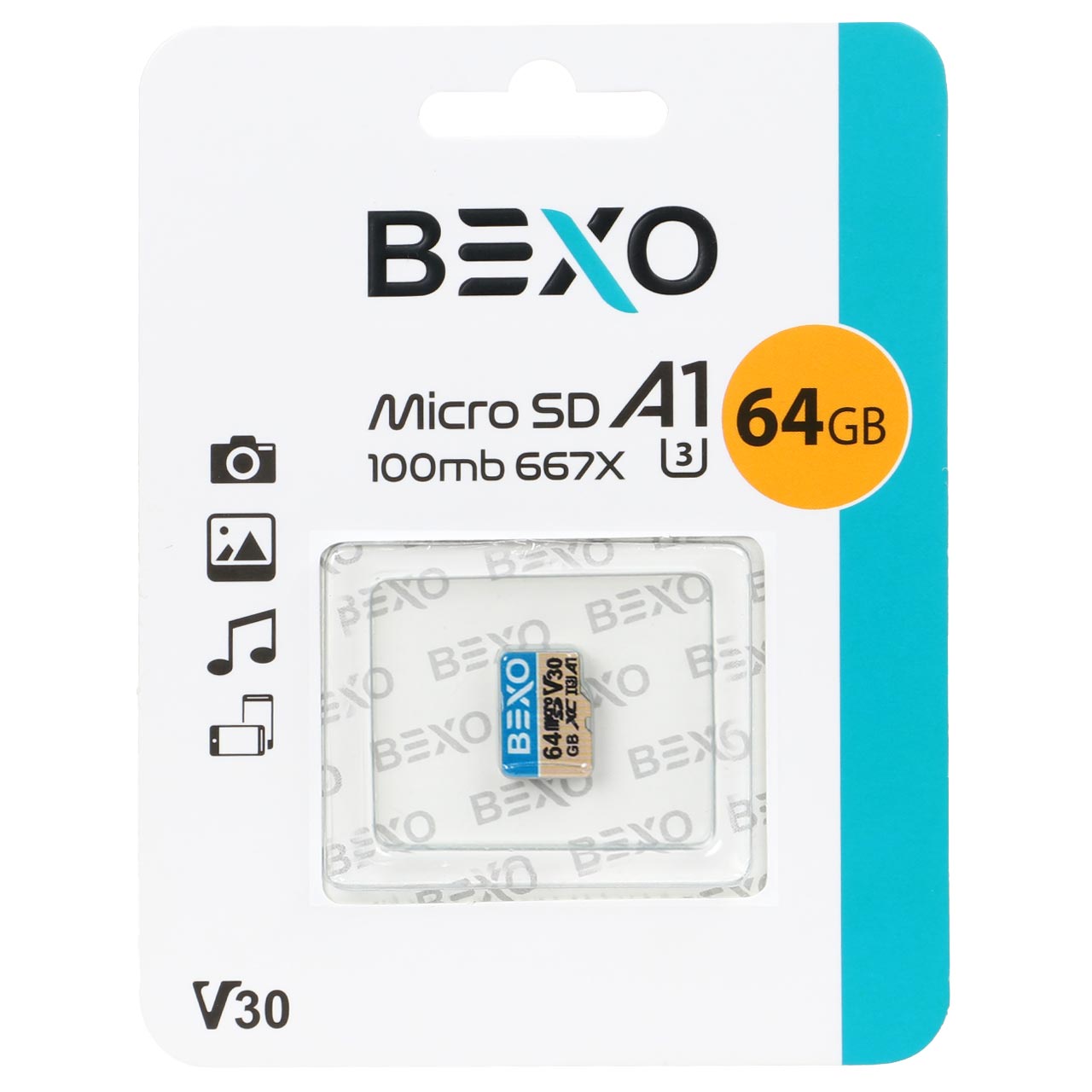 کارت حافظه microSDXC بکسو مدل UHS-I U3 Class10-100MB/s 667X ظرفیت 64 گیگابایت