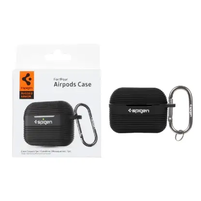 نمایش جزئیات کیس ایرپاد سیلیکونی اسپیگن Rugged Armor مدل Airpods Pro 2