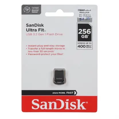 نمایش جزئیات فلش مموری سن دیسک مدل Ultra Fit USB3.2 ظرفیت 256 گیگابایت