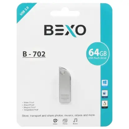 نمایش جزئیات فلش مموری بکسو مدل B-702 USB3.0 ظرفیت 64 گیگابایت