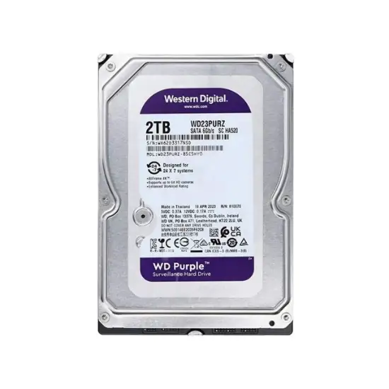 تصویر هارد اینترنال وسترن دیجیتال مدل WD Purple-WD23PURZ ظرفیت 2 ترابایت