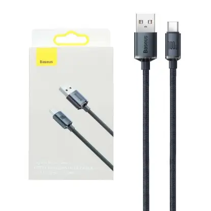 نمایش جزئیات کابل تبدیل USB به USB-C باسئوس مدل CAJY000401 طول 1.2 متر