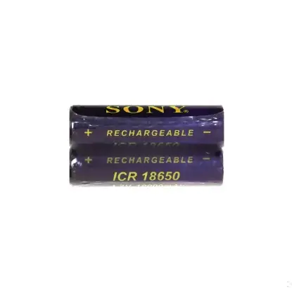 تصویر باتری سرتخت قابل شارژ سونی ICR 18650 با ظرفیت 10000mah بسته 2 عددی