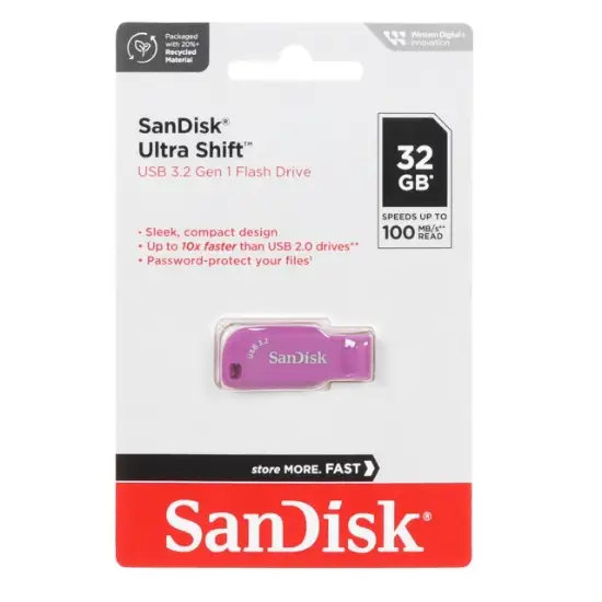 تصویر فلش مموری سن دیسک مدل Ultra Shift USB3.2 ظرفیت 32 گیگابایت