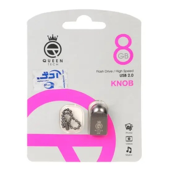 تصویر فلش مموری کوئین تک مدل KNOB USB2.0 ظرفیت 8 گیگابایت