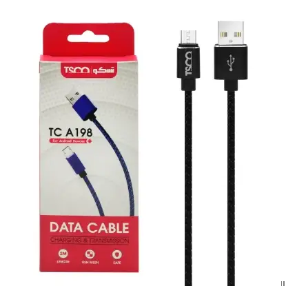 نمایش جزئیات کابل تبدیل USB به microUSB تسکو مدل TC-A198 طول 2 متر