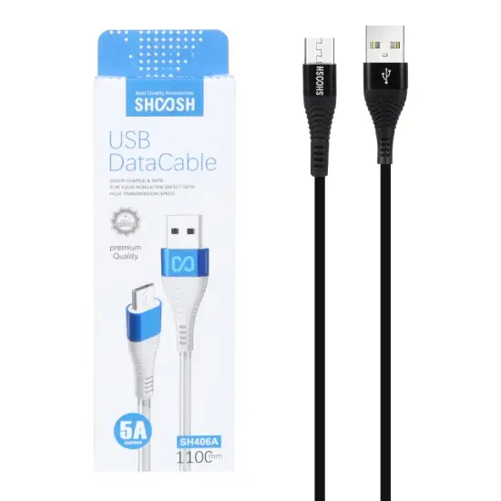 تصویر کابل تبدیل USB به MicroUSB مدل SH406A به طول 1.1 متر