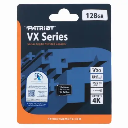 نمایش جزئیات کارت حافظه microSDXC پتریوت مدل VX Series استاندارد UHS-I V30 U3 ظرفیت 128 گیگابایت