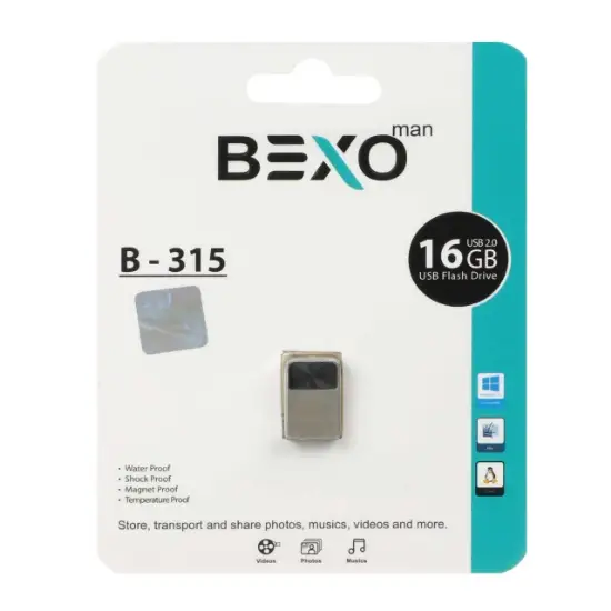 تصویر فلش مموری بکسو مدل B-315 USB2.0 ظرفیت 16 گیابایت