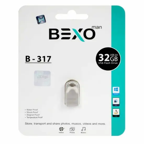 تصویر فلش مموری بکسو مدل B-317 USB2.0 ظرفیت 32 گیگابایت