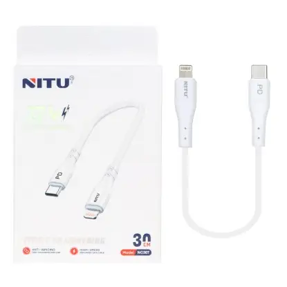 نمایش جزئیات کابل تبدیل پاوربانک فست USB-C به لایتنینگ نیتو مدل NC307