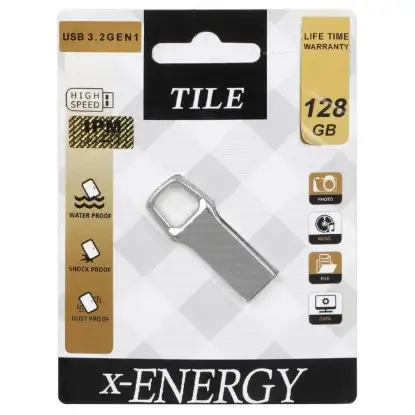 نمایش جزئیات فلش مموری ایکس انرژی مدل Tile USB3.2 ظرفیت 128 گیگابایت