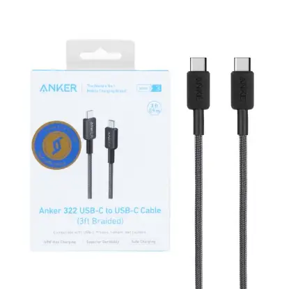 نمایش جزئیات کابل 0.9 متری USB c به USB c انکر مدل A81F