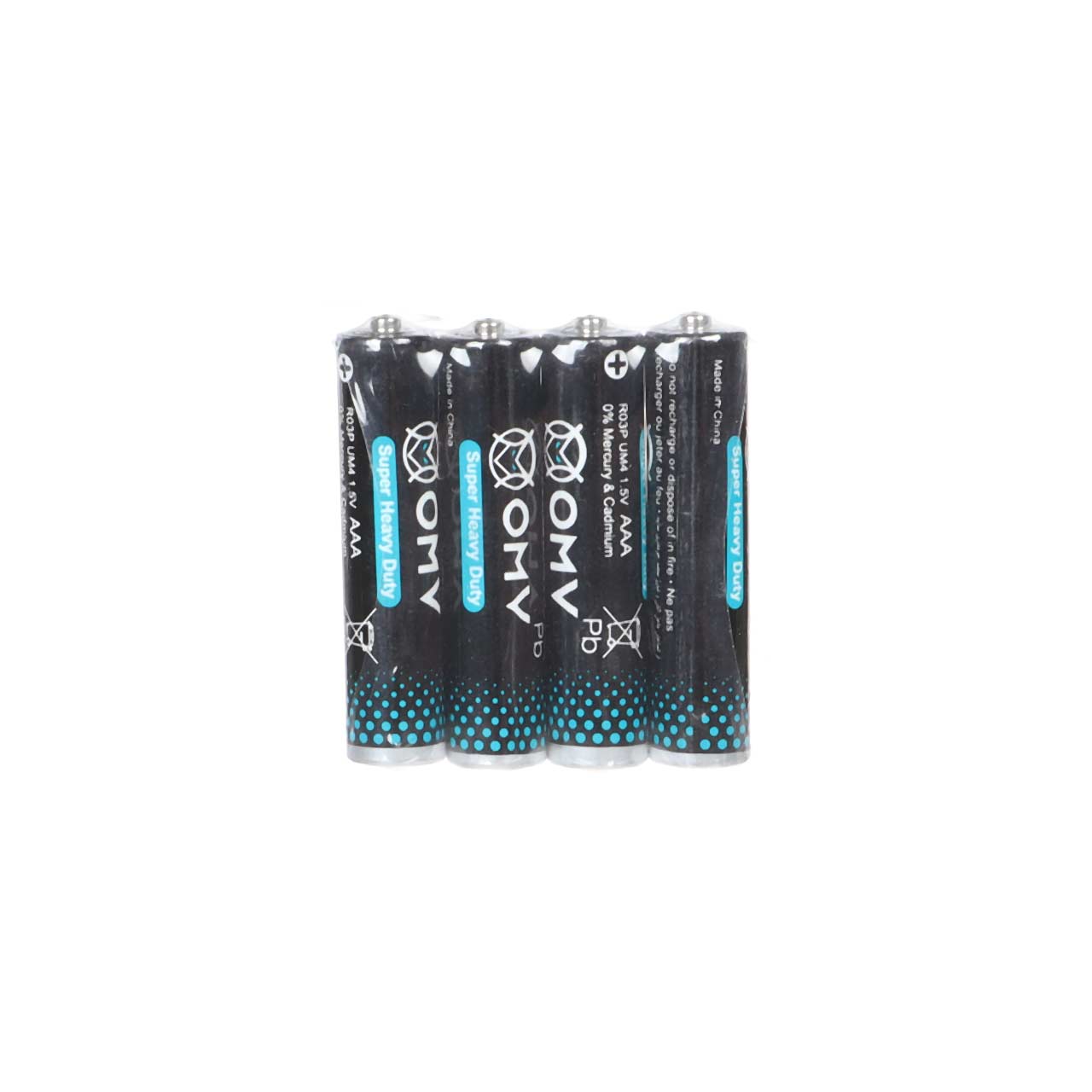 باتری نیم قلمی او ام وی مدل Super Heavy Duty R03P شرینگ بسته 4 عددی