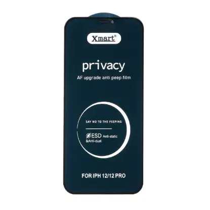 تصویر گلس گوشی شیشه ای Full Cover Privacy X Mart - ESD برای iPhone 12 / 12 Pro