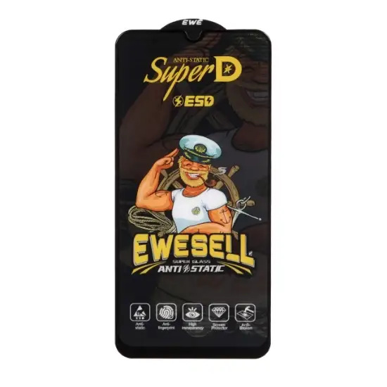 تصویر گلس گوشی شیشه ای Full Cover Super D Esd Ewesell برای Samsung A20 / A30 / A30S / A50 / A50S / M10S / M21 / M21S