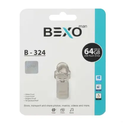 نمایش جزئیات فلش مموری بکسو مدل B-324 USB2.0 ظرفیت 64 گیگابایت