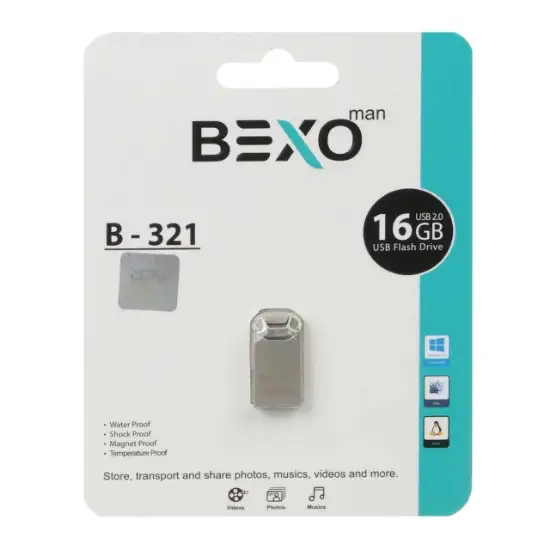 تصویر فلش مموری بکسو مدل B-321 USB2.0 ظرفیت 16 گیگابایت