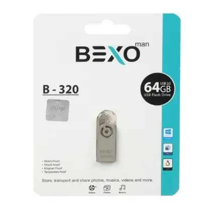 نمایش جزئیات فلش مموری بکسو مدل B-320 USB2.0 ظرفیت 64 گیگابایت