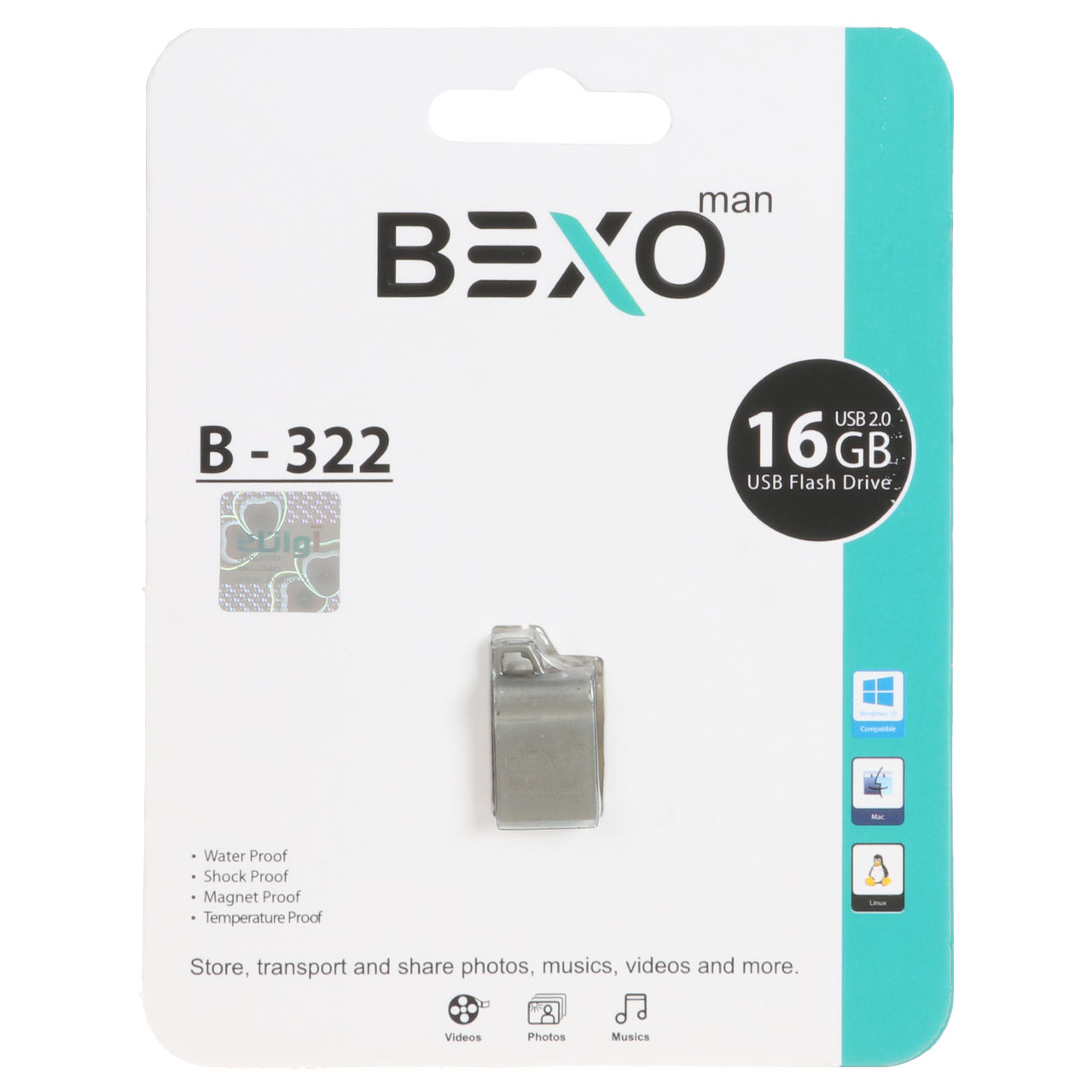 فلش مموری بکسو مدل B-322 USB2.0 ظرفیت 16 گیگابایت