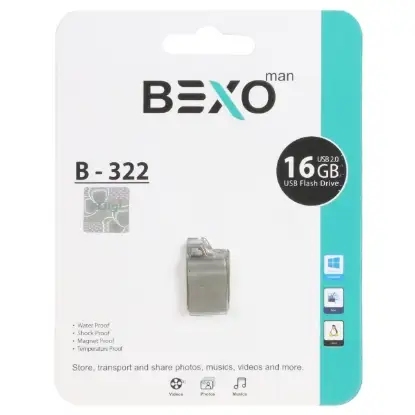 نمایش جزئیات فلش مموری بکسو مدل B-322 USB2.0 ظرفیت 16 گیگابایت