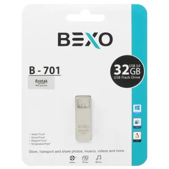 تصویر فلش مموری بکسو مدل B-701 USB3.0 ظرفیت 32 گیگابایت