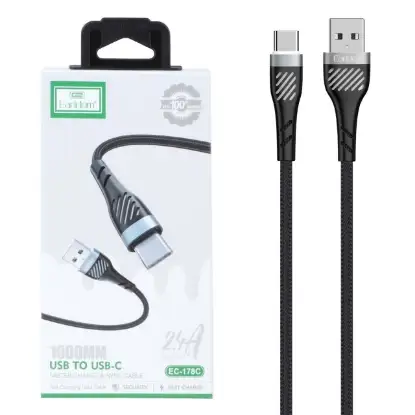 نمایش جزئیات کابل تبدیل USB به Type-C ارلدام مدل EC-178C طول 1 متر