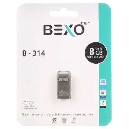 نمایش جزئیات فلش مموری بکسو مدل B-314 USB2.0 ظرفیت 8 گیگابایت