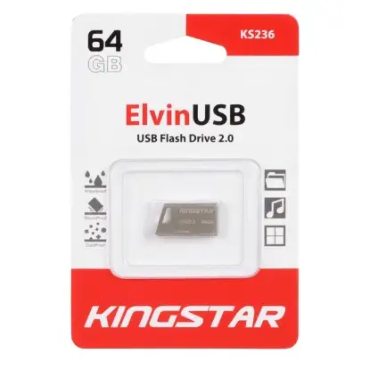 نمایش جزئیات فلش مموری کینگ استار مدل Elvin KS236 USB2.0 ظرفیت 64 گیگابایت