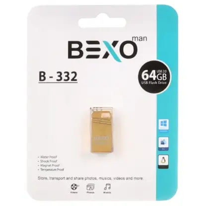 نمایش جزئیات فلش مموری بکسو مدل B-332 USB2.0 ظرفیت 64 گیگابایت