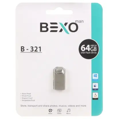 نمایش جزئیات فلش مموری بکسو مدل B-321 USB2.0 ظرفیت 64 گیگابایت