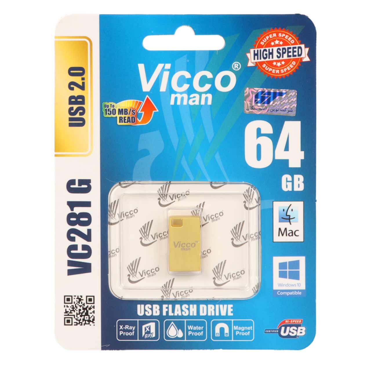 فلش مموری ویکومن مدل VC281 G USB2.0 ظرفیت 64 گیگابایت