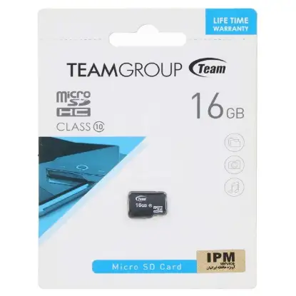 نمایش جزئیات کارت حافظه micro SDHC تیم گروپ کلاس 10 استاندارد UHS-I U1 سرعت 80MBps ظرفیت 16 گیگابایت