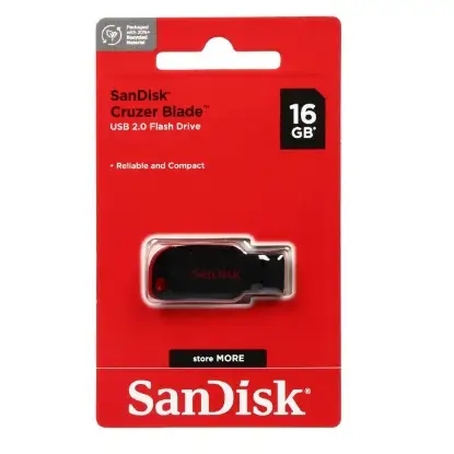نمایش جزئیات فلش مموری سن دیسک مدل Blade USB2.0 ظرفیت 16 گیگابایت