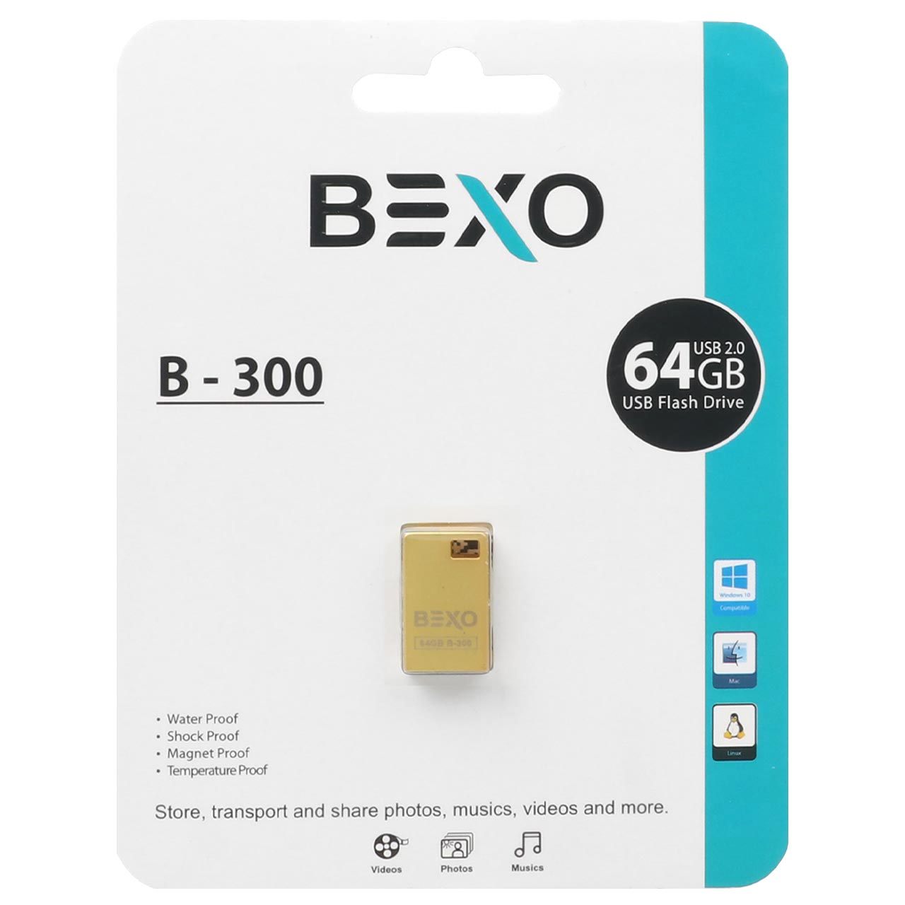 فلش مموری بکسو مدل B-300 USB2.0 ظرفیت 64 گیگابایت