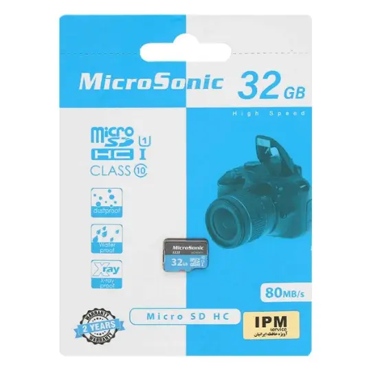 تصویر کارت حافظه microSDXC میکروسونیک مدل 533X کلاس 10 استاندارد UC U1 سرعت 80MBps ظرفیت 32 گیگابایت