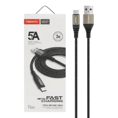 نمایش جزئیات کابل تبدیل USB به USB-C ترانیو مدل T-S16C طول 2 متر