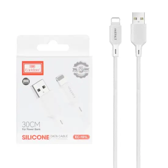 تصویر کابل شارژ پاوربانک USB به لایتنینگ ارلدام مدل EC-181L
