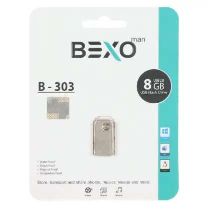 نمایش جزئیات فلش مموری بکسو مدل B-303 USB2.0 ظرفیت 8 گیگابایت