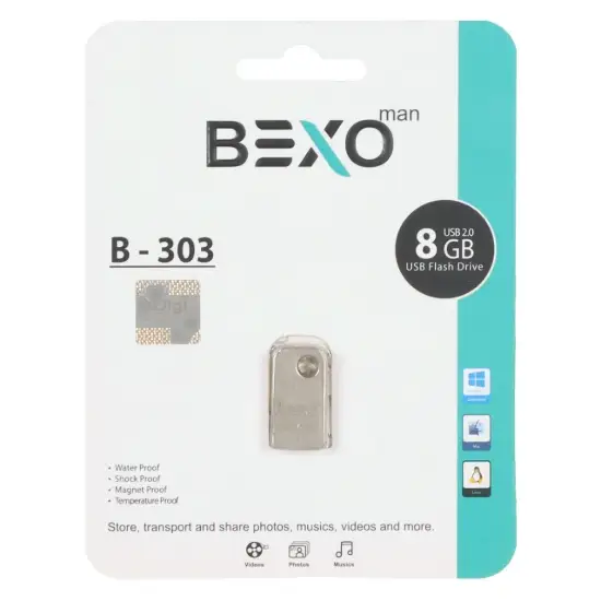تصویر فلش مموری بکسو مدل B-303 USB2.0 ظرفیت 8 گیگابایت