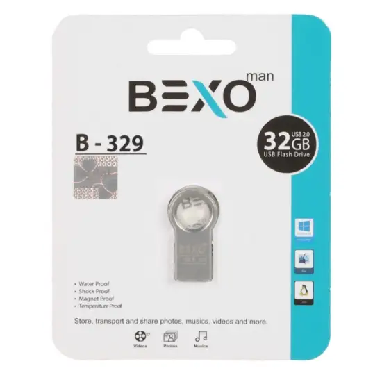 تصویر فلش مموری بکسو مدل B-329 USB2.0 ظرفیت 32 گیگابایت