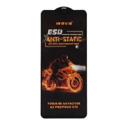 نمایش جزئیات گلس گوشی شیائومی شیشه ای مدل Full Cover ESD Anti Static - Weva مدل Xiaomi Redmi 14C / Poco C75